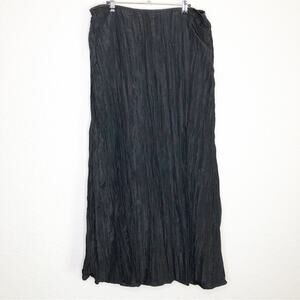 Victor Costa black crinkle formal maxi skirt